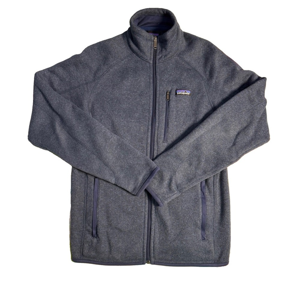 Patagonia Better Sweater Jacket Mens Small Heathered Blue Full Zip Fleece EUC